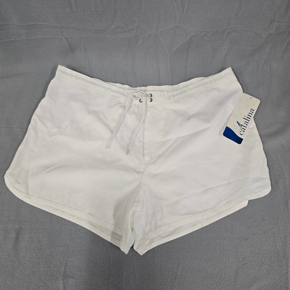 Catalina Womens Board Shorts Arctic White Swim Trunks XL 16-18 NWT CTL34920
